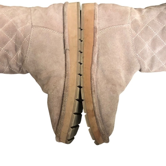 MICHAEL KORS WINTER SANDY DUSTY ROSE QUILTED SHEARLING LOGO TALL BOOTS WOMEN’S 8 - Picture 6 of 12